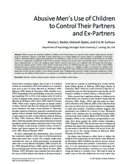 Abusive Men’s Use of Children to Control Their Partners and Ex-Partners (2007) Cover