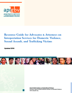 Resource Guide for Advocates and Attorneys on Interpretation Services for Domestic Violence Victims (2010) Cover